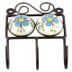 Turquoise Flower Ceramic Tiles Hooks